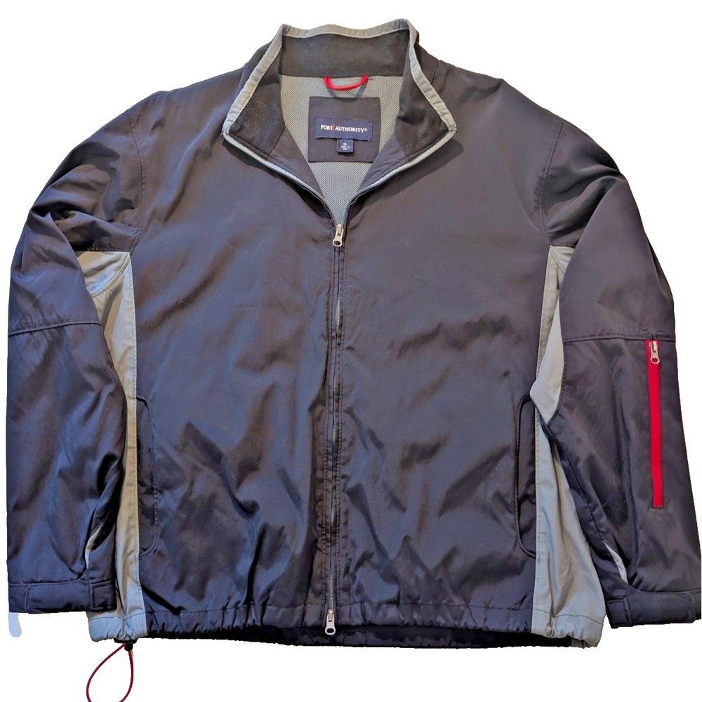 Port Authority Men's XL Jacket Outerwear Water & Wind Resistant Two Tone Gray